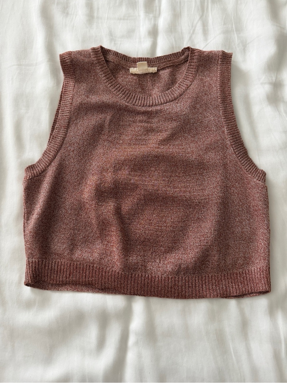 Sleeveless Knit Crop Top in Mauve